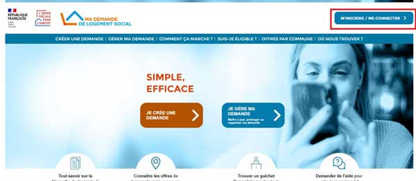 BOUTON DE CONNEXION OU DENREGISTREMENT LOGEMENT SOCIAL