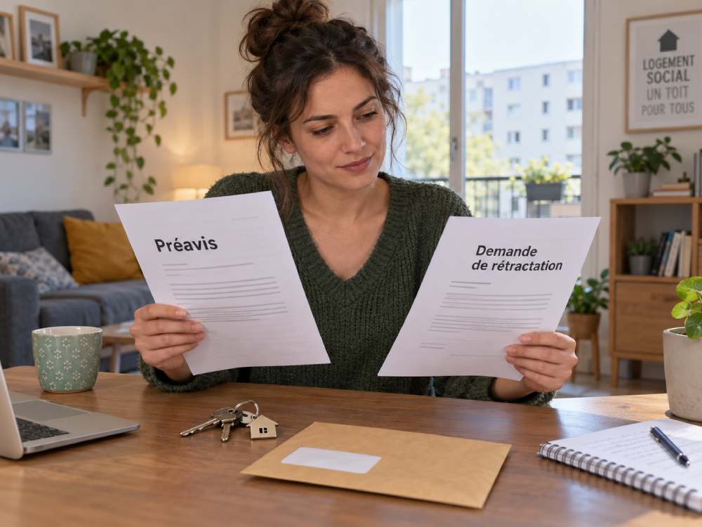 Locataire examinant une demande de rétractation après avoir donné son préavis